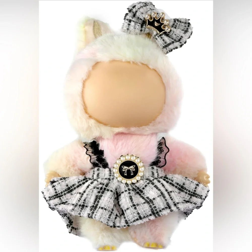 Chic Labubu or Doll Clothes with Hair Bow